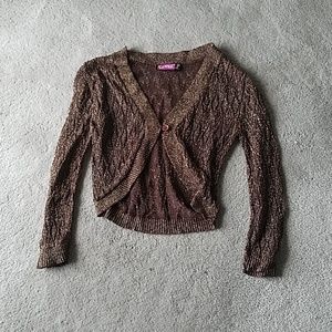 Say What Bronze long sleeve short shrug